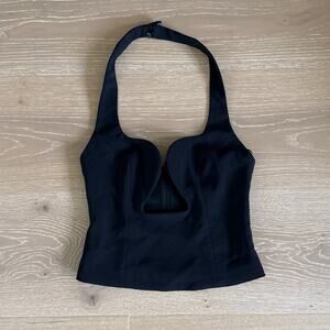 Edikted Halter Top Abstract Cutout Stassy Size S Black